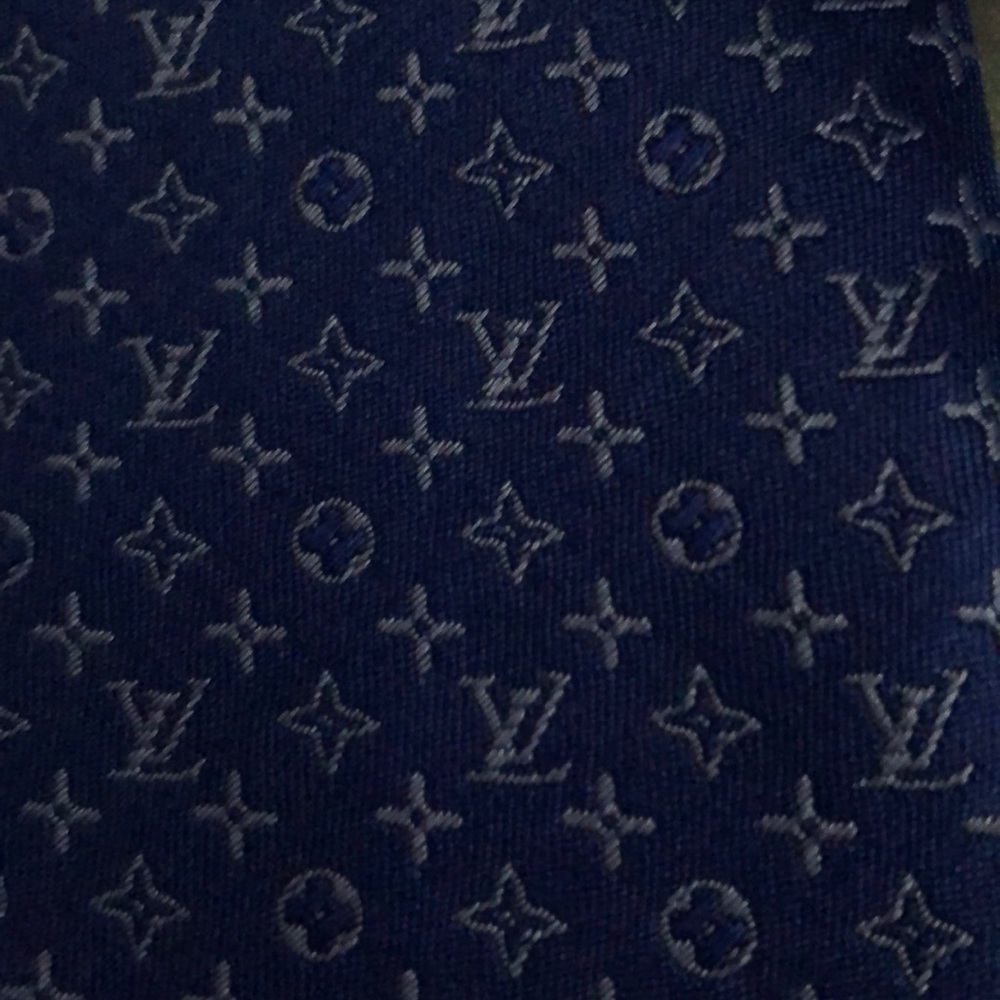 Louis Vuitton Authentic Blue & White Tie